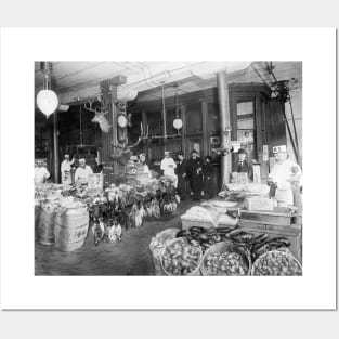 Wild Game & Seafood Market, 1895. Vintage Photo Posters and Art